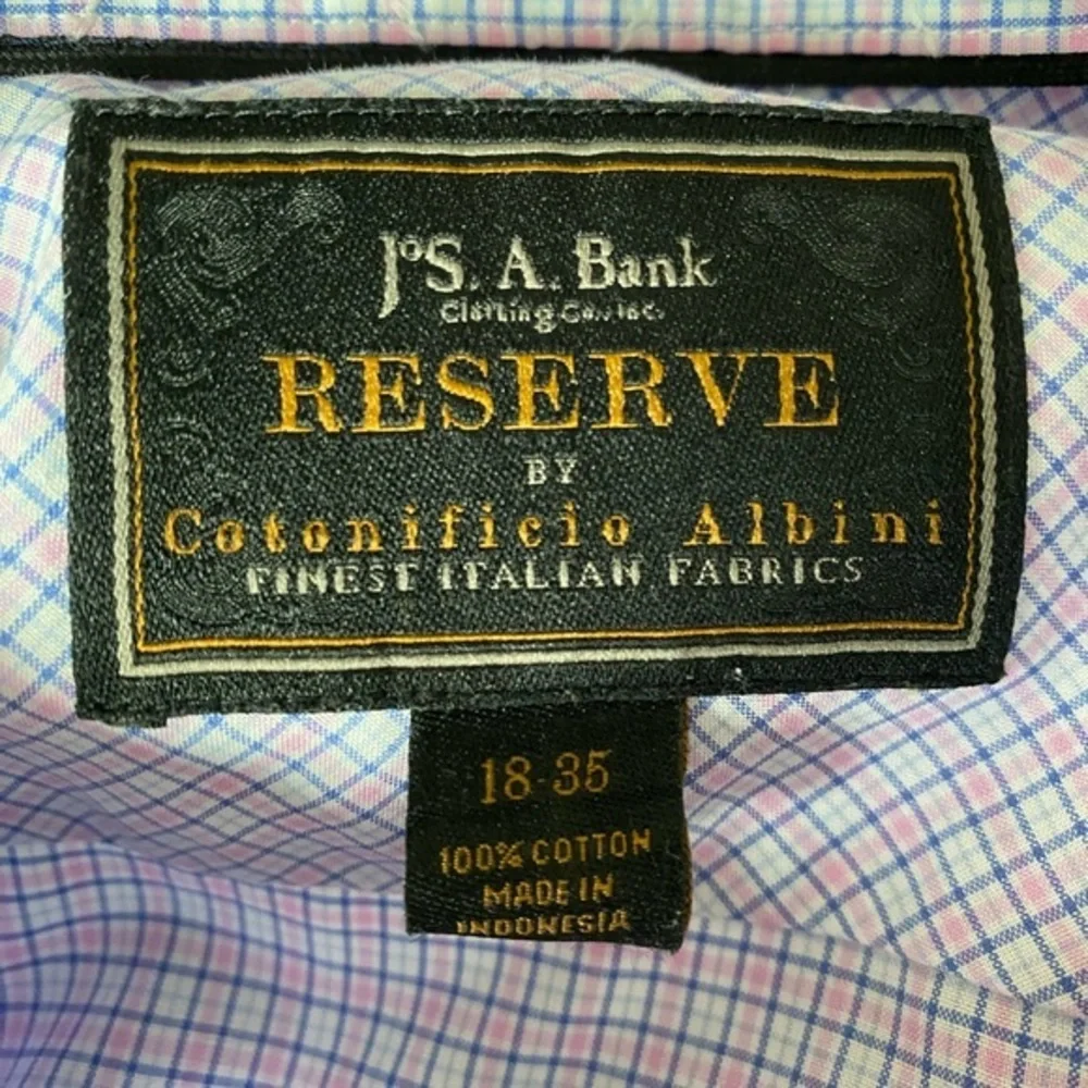 JOS A. BANK RESERVE PLAID BUTTON DOWN‎ SHIRT MENS SIZE 18-35 - Picture 4 of 9